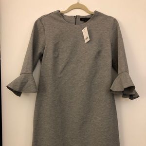 Gray, ruffle sleeve, shift dress. New with tags.